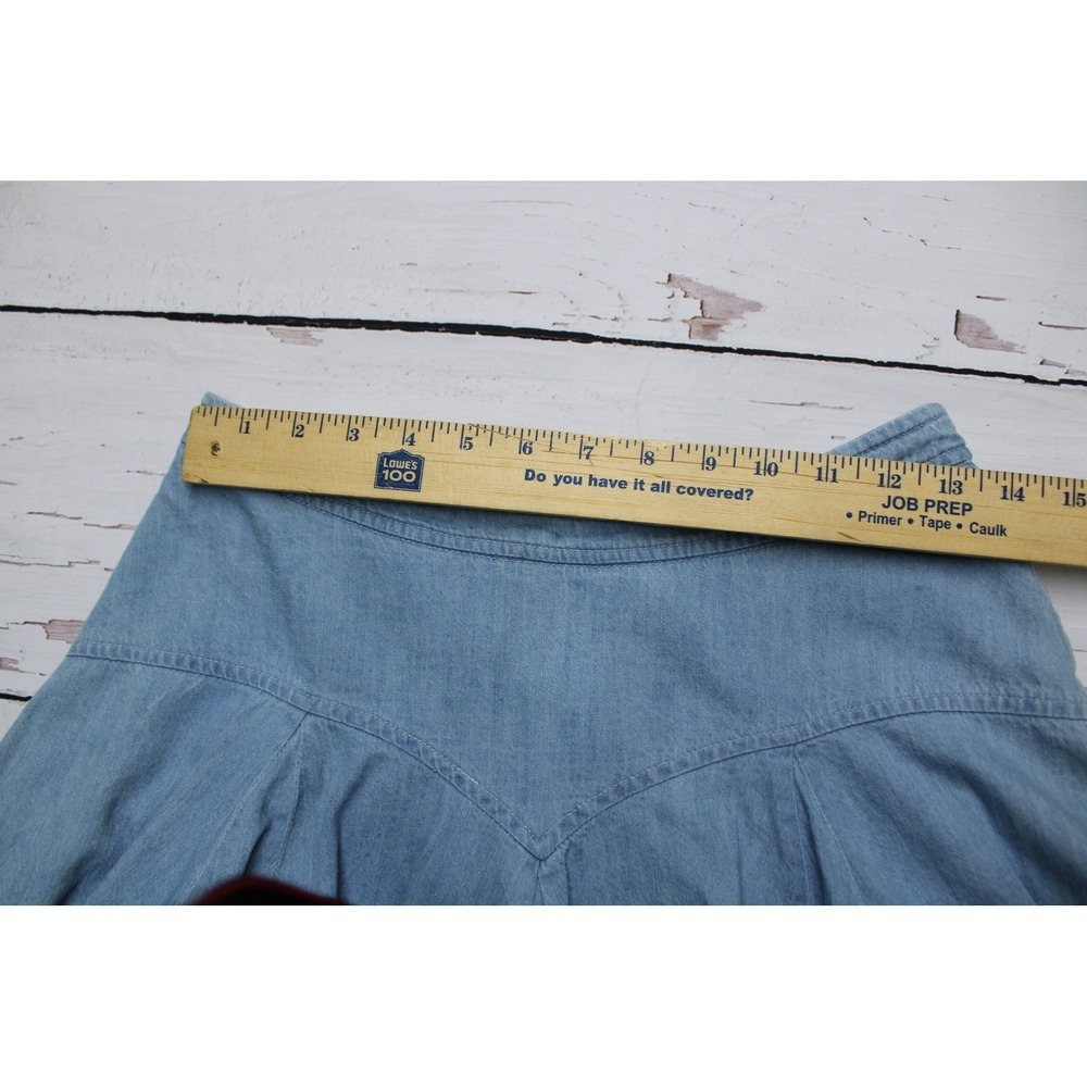 MABLE Light Wash Denim Look Bubble Hem Mini Skirt Blue M Y2K Coquette - Picture 6 of 8